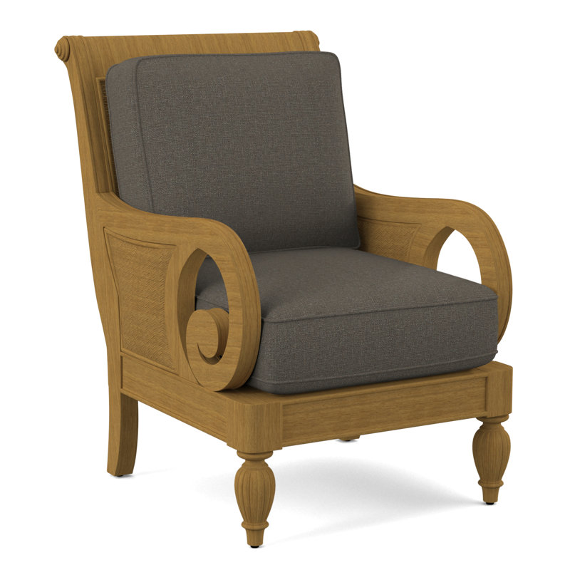Grand View 71.12Cm Wide Armchair, Gray Sugar Performance; 0863-84, Antique Black Finish