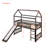 House Loft Bed With Slide, Twin Size-1828980565