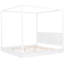 Très grand lit plateforme à baldaquin blanc, conception contemporaine pour un lit de chambre à coucher chic avec DEL, centre de table polyvalent, sans sommier-759585682