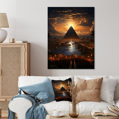 Égypte, pyramides dorées IV - Égypte, reproduction d'art sur métal