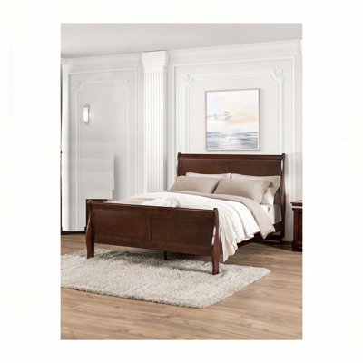 Wooden Sleigh Design Bed