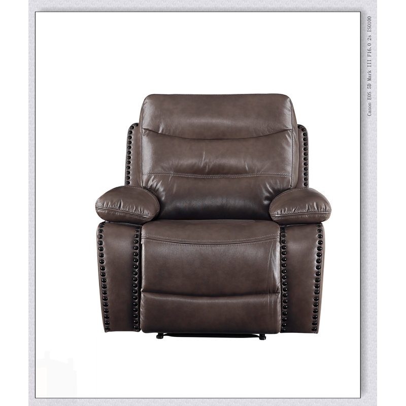 Fauteuil inclinable en cuir brun GEL Aashi Power Motion et fabrication durable pour un confort ultime
