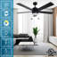 Chaîne à 5 pales avec ventilateur à 5 pales moderne noir mat / noyer 3k, 4k, 5k