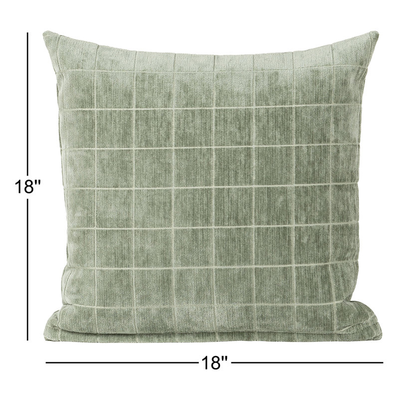 Coussin Otterville, Vert géométrique, H 30 po x l 30 po, Polyester