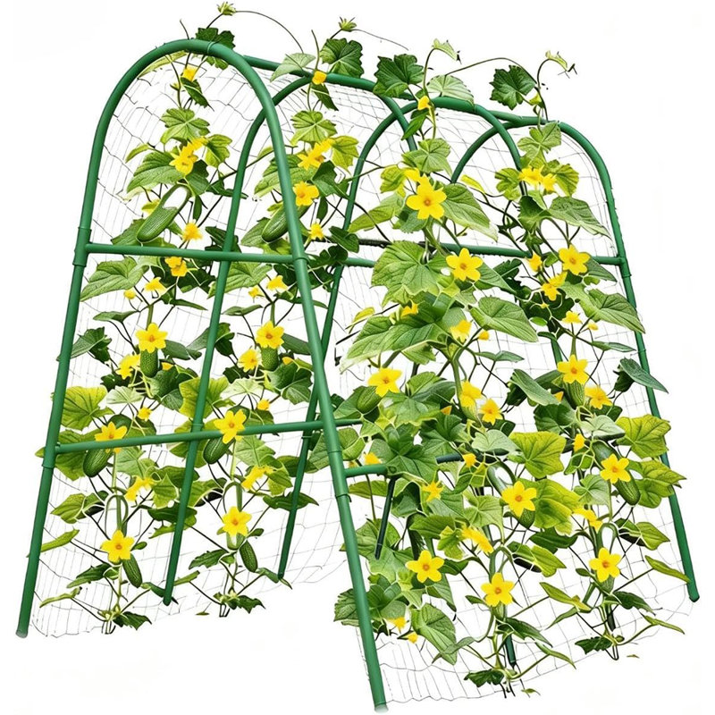 Treillis de jardin pour plantes grimpantes, support de lit surélevé en forme de U pour concombres, melons, raisins, roses et autres vignes