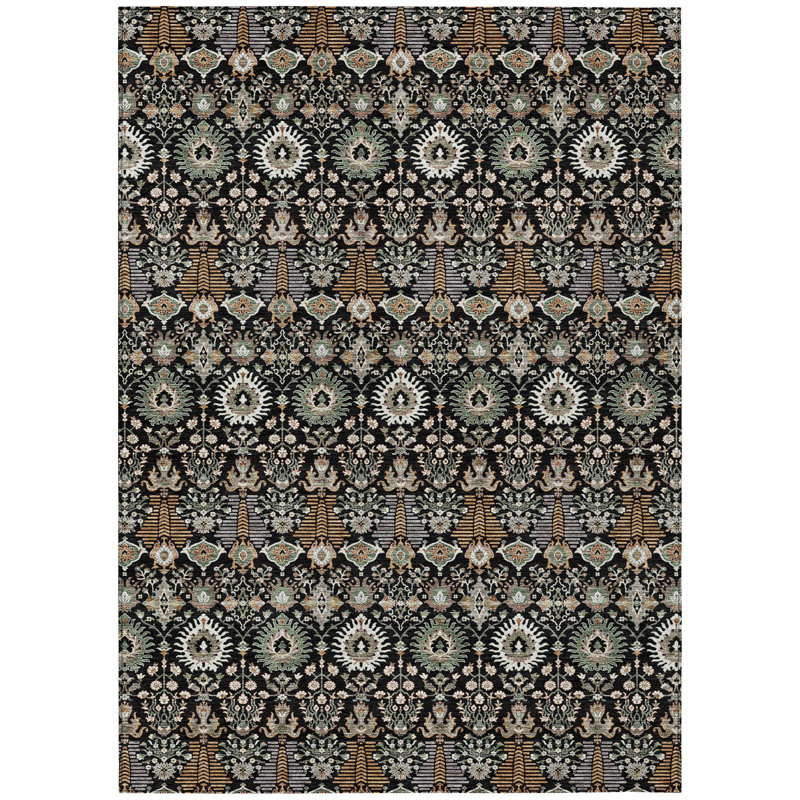 Machine Washable Indoor/Outdoor Gursevak ACN2251 Global Rug, Rectangle 10' x 14'