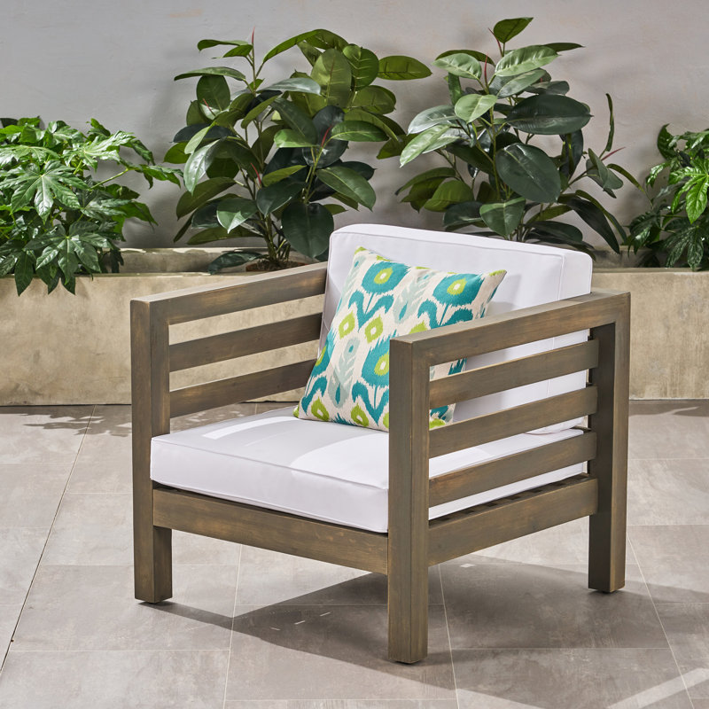 Fauteuil club en bois avec tissu à séchage rapide