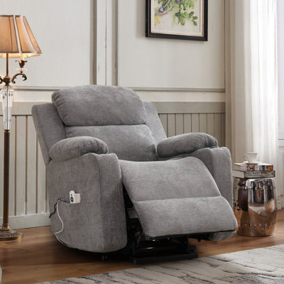 Katrein Heat and Massage Faux Leather Recliner with Dual Motor,Lift Function by Latitude Run