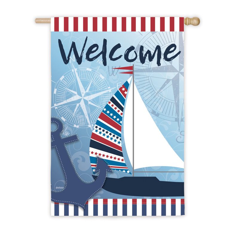 Drapeau maison de polyester voilier welcome