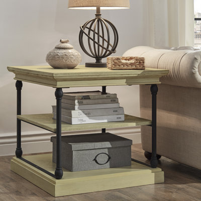 Kyler Floor Shelf End Table with Storage by Greyleigh