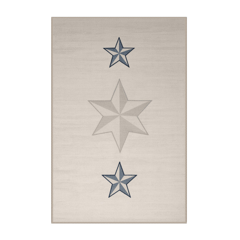 Soft Plush Evenson July 4Th Modern & Contemporary Abstract Area Rug in Beige – Beige Binding, 4x6