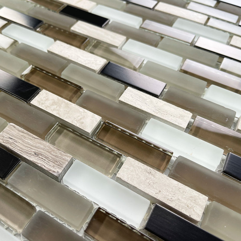 12" x 12" Marble Brick Joint Mosaic Wall & Floor Tile