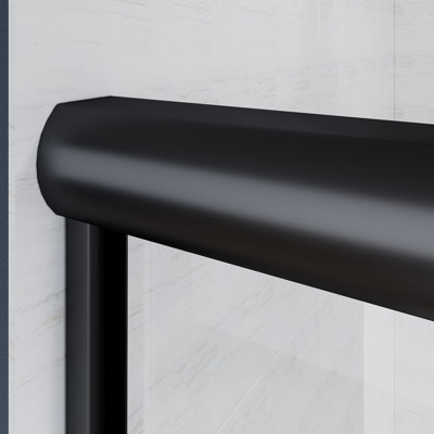 57.5-60” W X 62” H Double Sliding Semi-Frameless Tub Door / Finish: Black