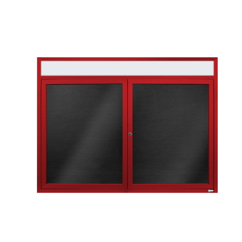 Carte à fixation murale délimitée directory cabinet, Rouge thermolaqué, Deux, H 36 po x l 48 po