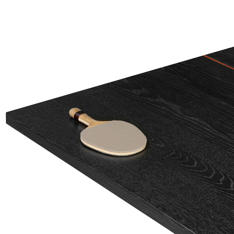 Ping Pong Table-Ebonized Oak Veneer, Brown Wood