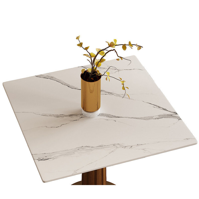Ensemble de table de salle à manger 33 po Luxury Luxury Square, Blanc