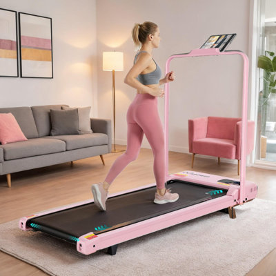 Tapis vibrant de marche avec inclinaison de 12% et poignées, tapis roulant pliable sous le bureau 6 en 1
