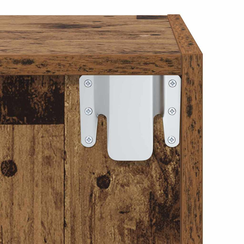 Wall-Mounted TV Cabinet Wall-Mounted, Old Wood, 72cm H x 37cm L x 37cm W