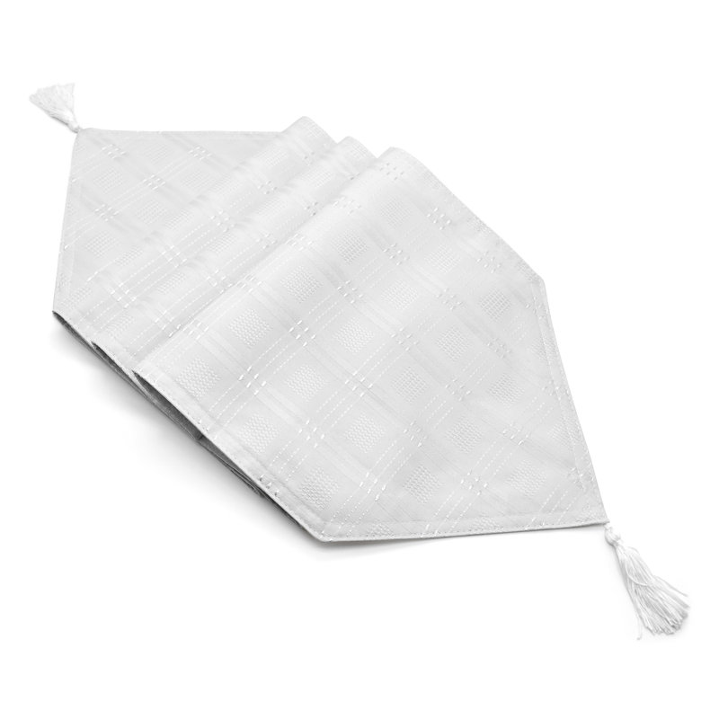 Orlinda Modern Jacquard Hampton Tablecloth Collection, 2cm W x 130cm L, Silver