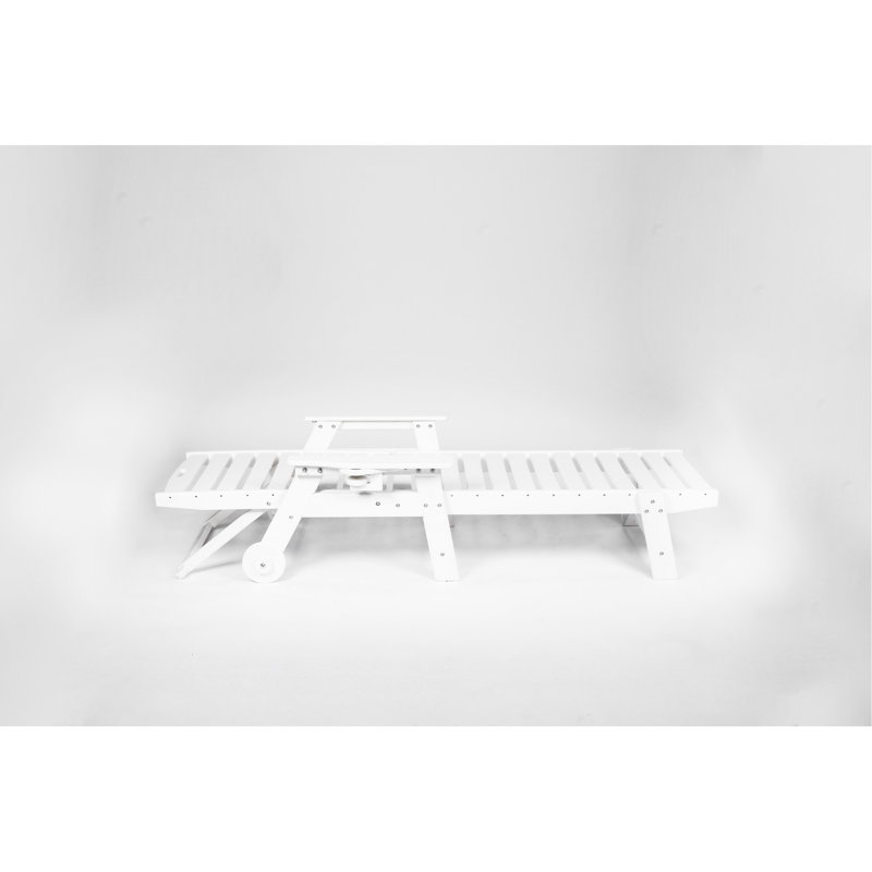 Aderyn Garden Lounge Chair , White, 5 Positions & Widened 3 With Side Table