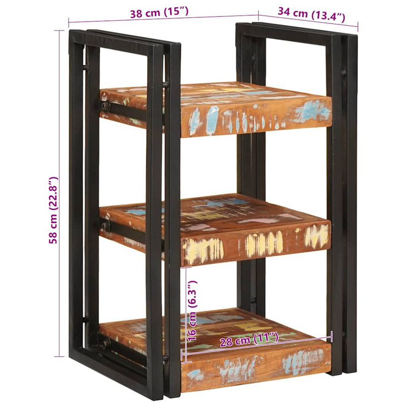 38cm W Solid Wood Bedside Table