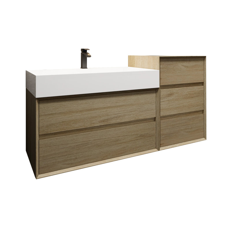 Meuble-lavabo mural simple de 49 po Albizu, Café