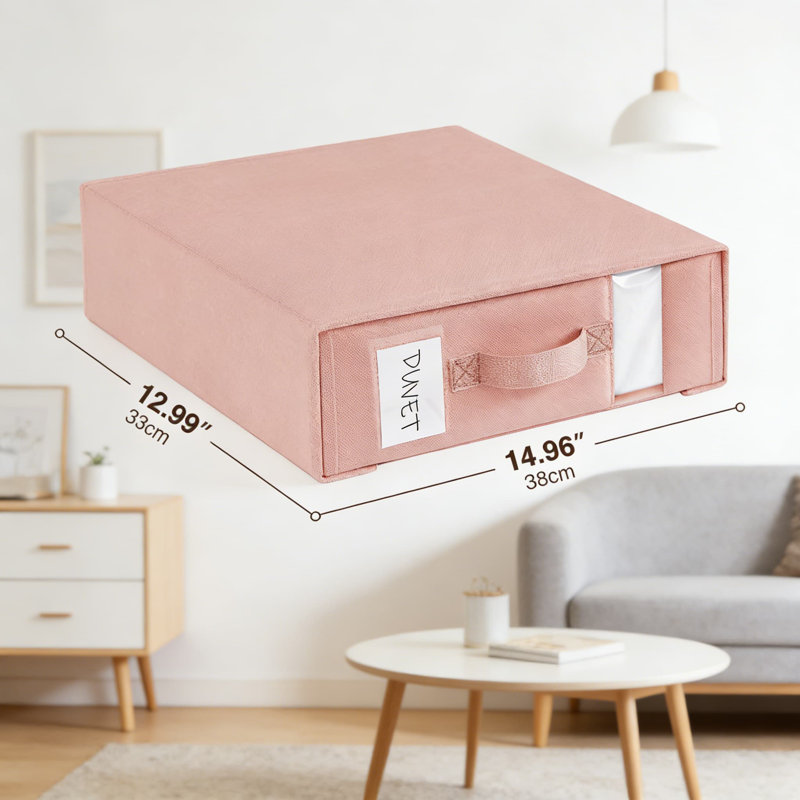Foldable Bed Sheet Organizer And Storage Box Set - Closet And Under Bed Linen Holder For Sheets, Blankets, And Towels With Clear Window And Label Slot
