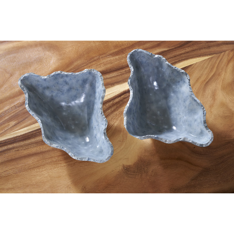 Cast Blue Onyx Bowl, Faux Finish, Narrow