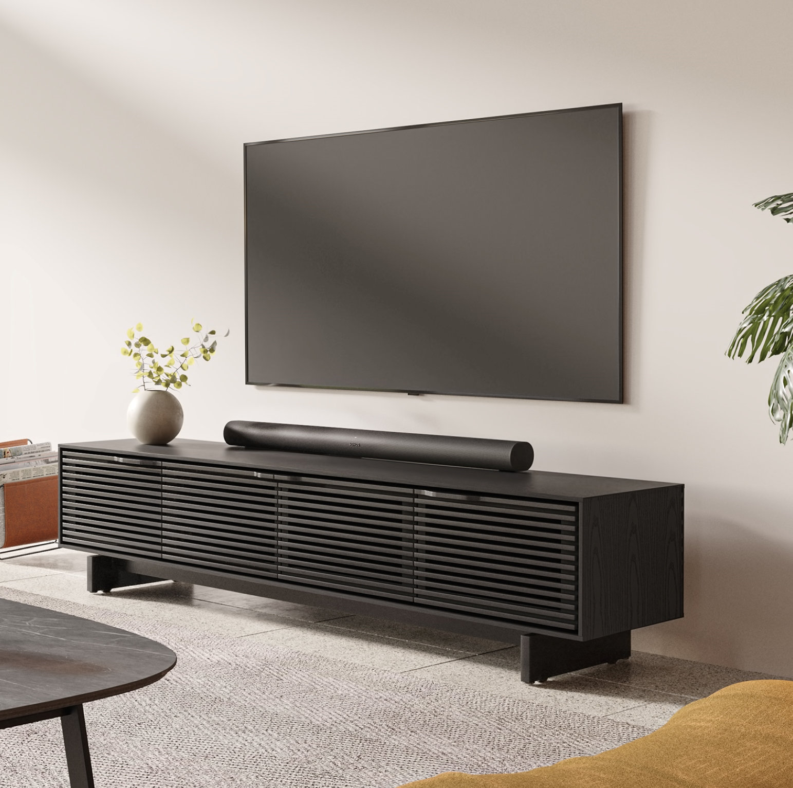 Align 81'' Media Console, Ebonized Ash, 19"H x 81"W x 18"D