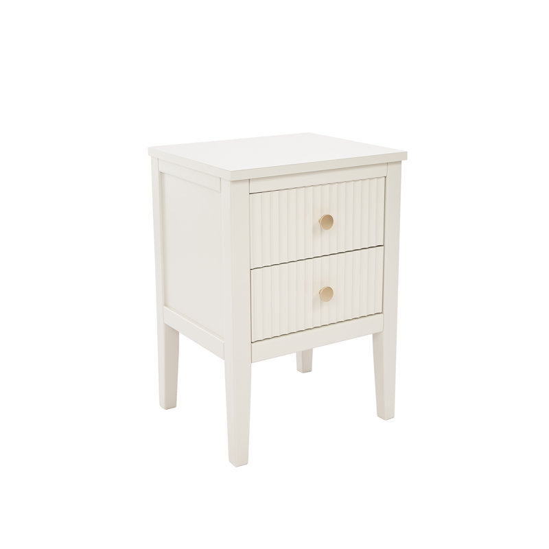 Amiere 42cm W Bedside Table, White