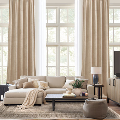 Velvet Curtains Thermal Insulated Sound Reducing Heavy Matt Heat & Chill Resistant Drapes for Home Decoration, 2 Panel
