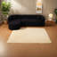 Canapé modulaire confortable de luxe, tissu noir, style moderne pour le salon