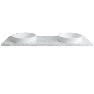 Plateau de meuble-lavabo double 61 "avec lavabo