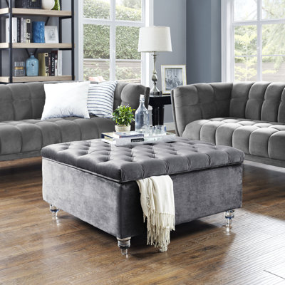 Michela Velvet Storage Ottoman
