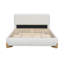 Cadre de lit tapissier grand format, centre de table élégant et luxueux, blanc, lit plateforme confortable-1133036420