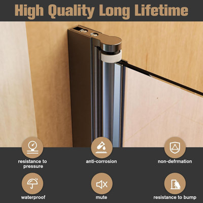 31 In W * 55 In H Tub Shower Door, Frameless Glass Shower Door For Bathtub, 180° Rotatable Tempered Glass Door 1/4" (6mm) Thick, Pivot Shower Door Panel For Bathtub - Silver