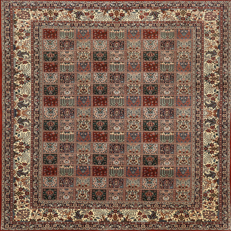 Tapis gris/brun/noir traditionnel Thorben, Rond 5 pi