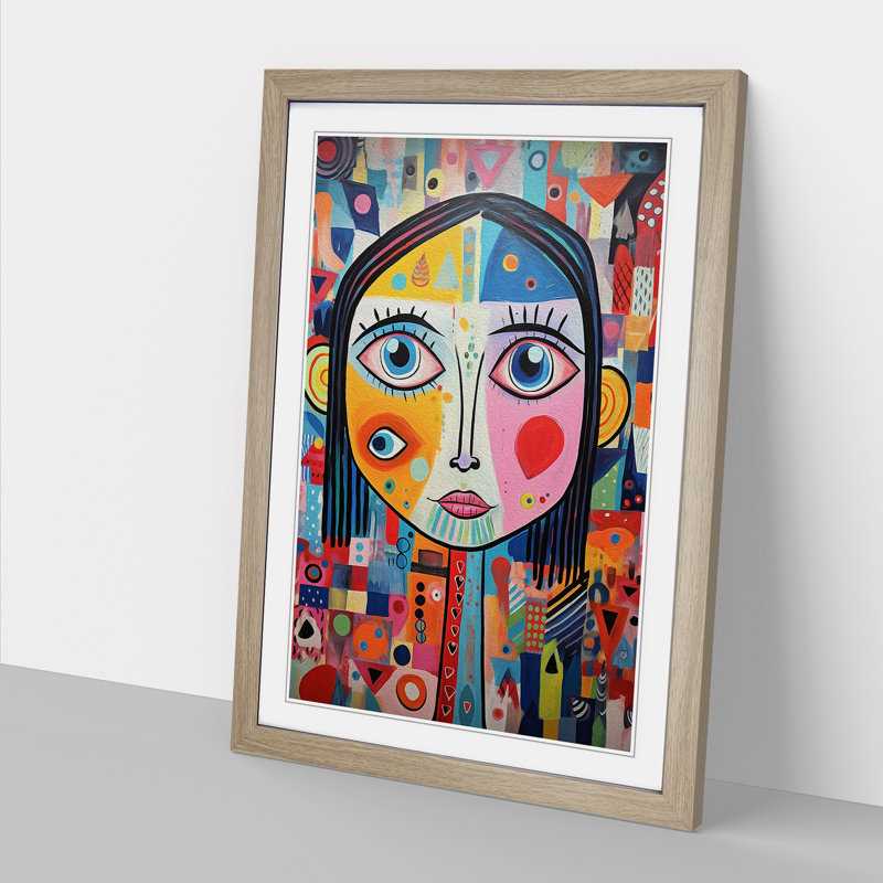 Kids Expressionism - Print, Oak Framed, 64cm H x 46cm W x 2cm D