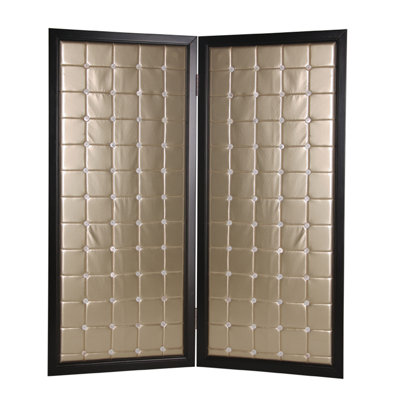 Belosic Gold Wood & Fabric Screen
