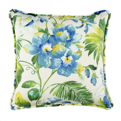 Kailani Traditional Cotton Floral Square Pillow