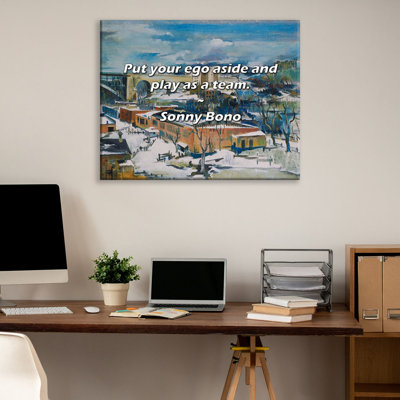 Artsy Quote "Put your ego aside and play as a team." By Sonny Bono Gallery Wrapped Canvas