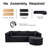 Boneless Sofa, 105" Corduroy Sectional with Deep Seat, 3-Seater Boneless Couch, No Assembly Required-1149410228