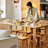 Burlywood Rectangular Solid Wood Dining Table-351480882