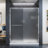  DreamLine Infinity-Z 32 inch D x 60 inch W x 74 3/4 inch H Semi-Frameless Sliding Clear Shower Door in Chrome with Right Drain Biscuit Shower Base Kit-859016602-859016600