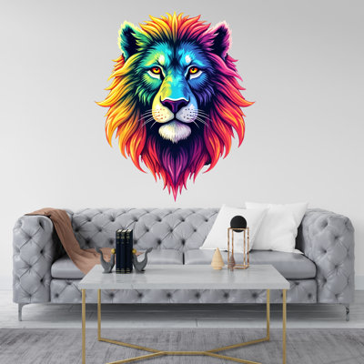 Lion Wall Decal, Lion Watercolor Wall Art, Lion Room Wall Decor Lion Room Wall Sticker Lion Wall Decor Animals Safari Stickers 399RS