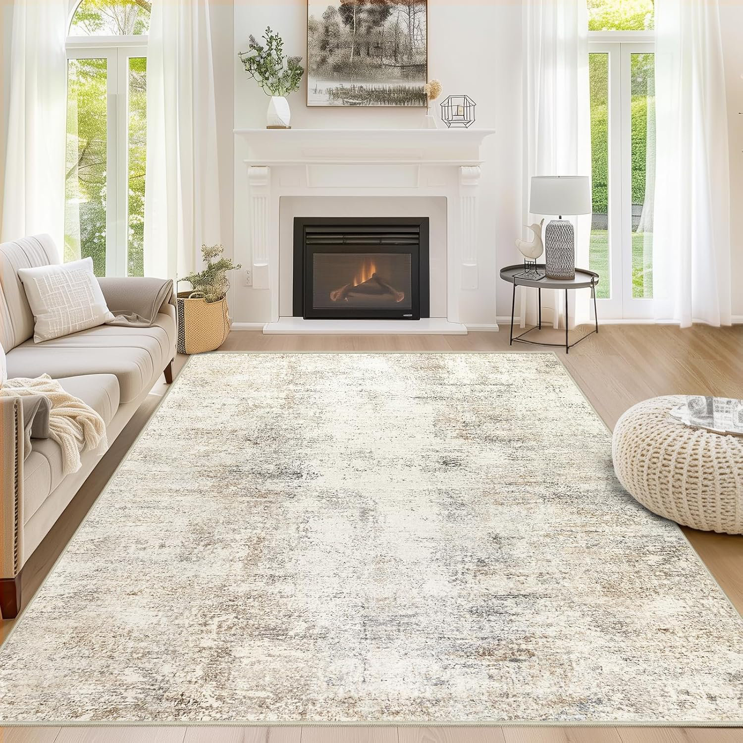 HaiiMeid Aurelia Traditional Floral Machine Washable Indoor Rug ...