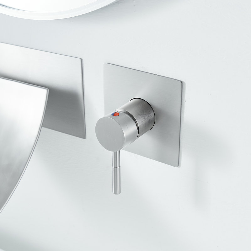 Wall Mounted Optional Single-handle Bathroom Faucet, Brushed Nickel