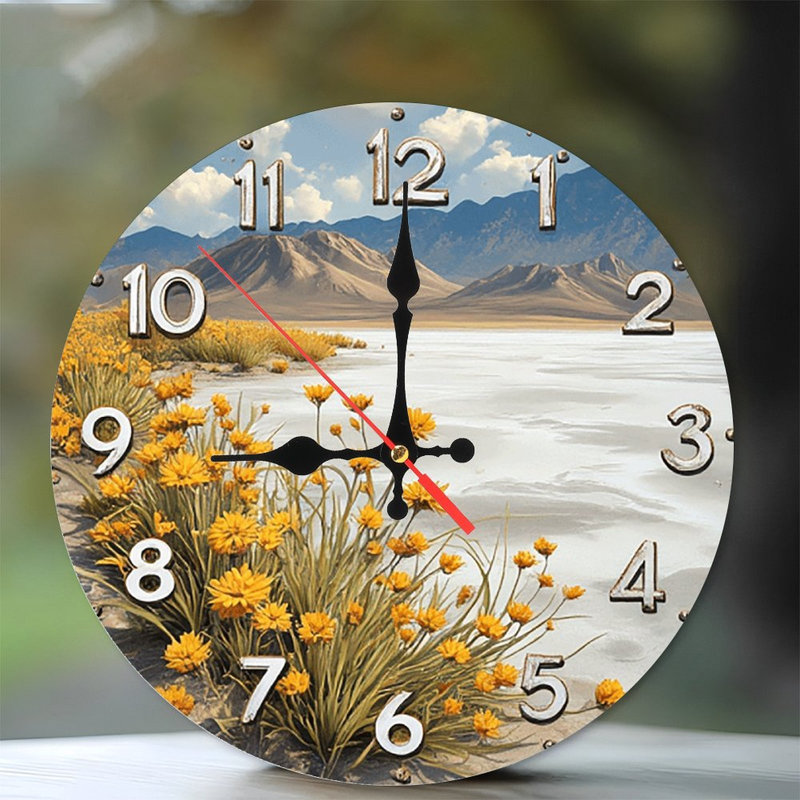 Horloge murale jaune