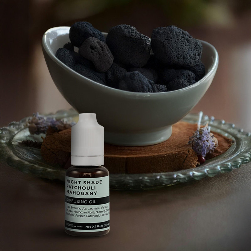 Huile diffusante, Abat-jour de nuit / patchouli / acajou