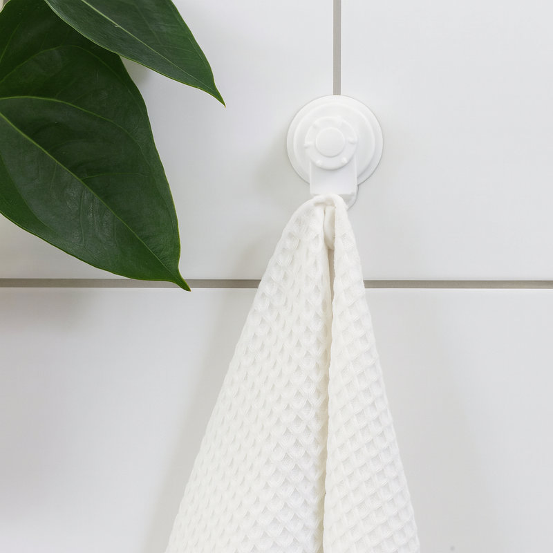 9714 Plastic Suction Wall Hook, White